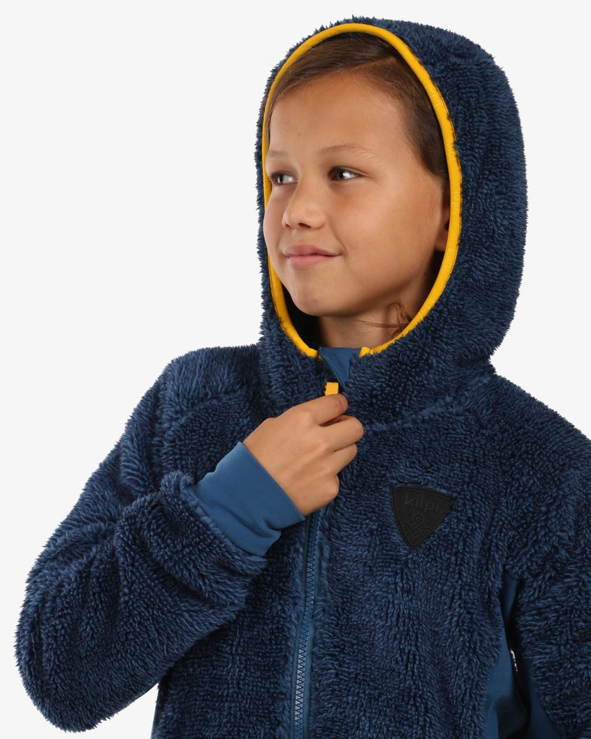 Chlapec je chlpatý FLEECE mikina s kapucňou Kilpi NORKA-JB